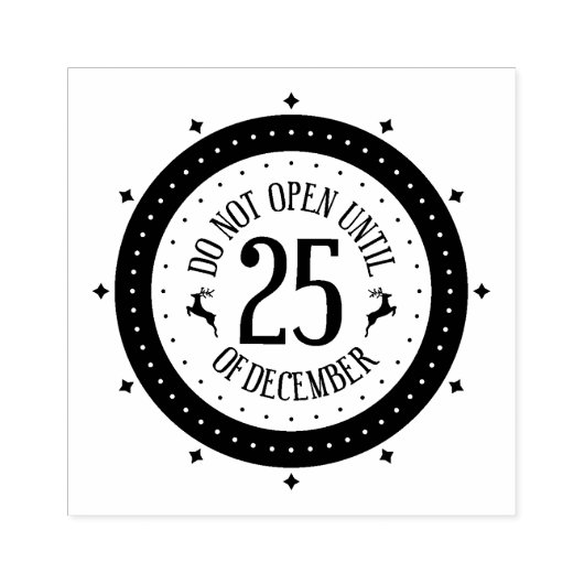 Niet openen tot 25 dec rubberstempel (Afrduk)