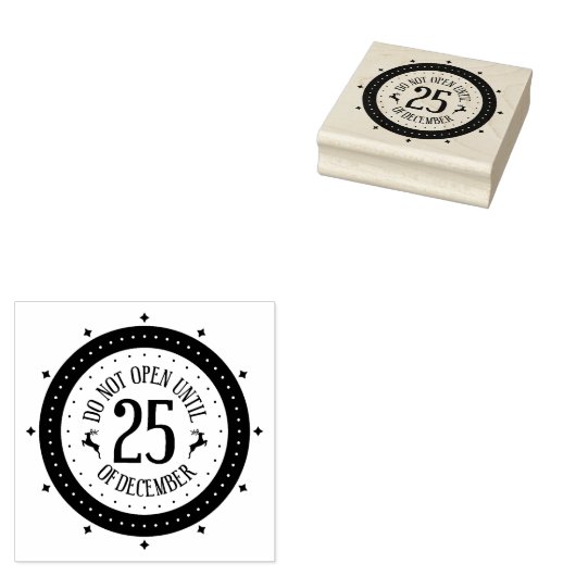 Niet openen tot 25 dec. rubberstempel (Gestempeld)