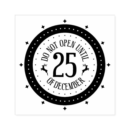 Niet openen tot 25 dec. rubberstempel (Afrduk)