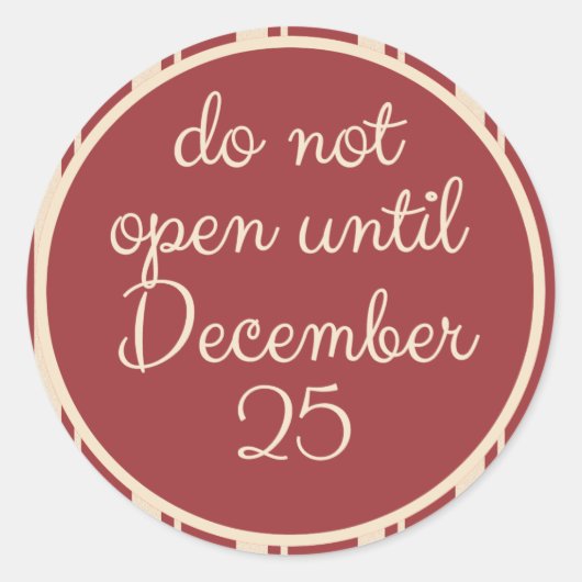 Niet openen tot 25 dec Stickers door Scarebaby (Voorkant)