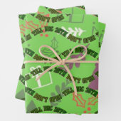 Niet openen tot 25 december Groene Kerst Inpakpapier Vel (In situ)