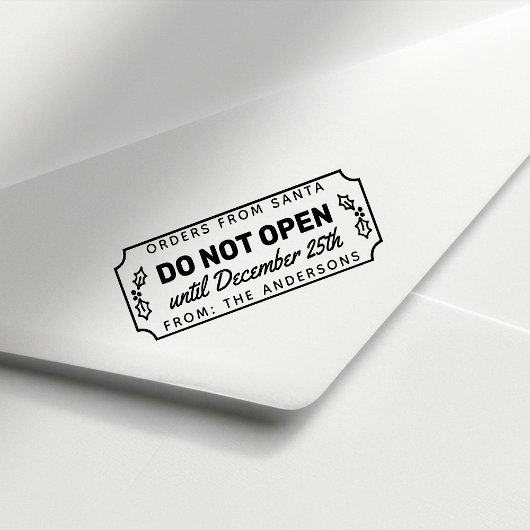 Niet openen tot 25 december Kerstmis Zelfinktende Stempel