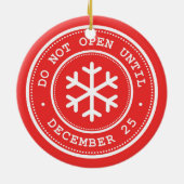 Niet openen tot 25 december Rood Keramisch Ornament (Achterkant)