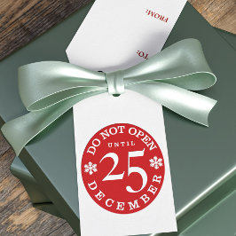 Niet openen tot 25e grappige kerstcadeau tags cadeaulabel