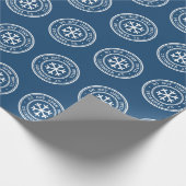 Niet openen tot blauw kerstpapier cadeaupapier (Hoek)