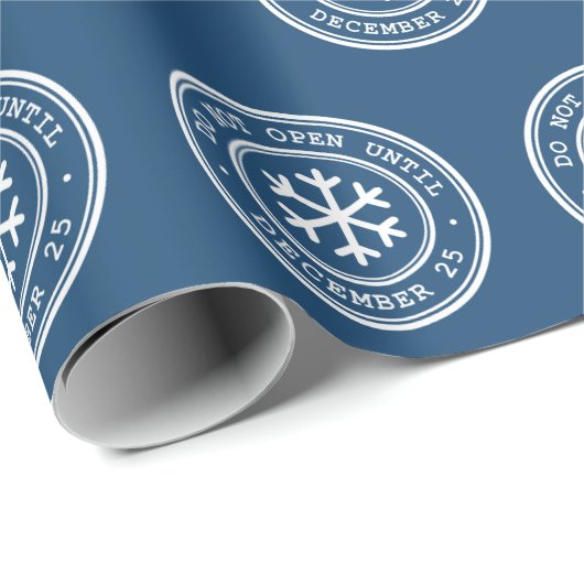 Niet openen tot blauw kerstpapier cadeaupapier (Rol Hoek)