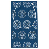 Niet openen tot blauwe kerstcadeaus klein cadeauzakje (Achterkant)