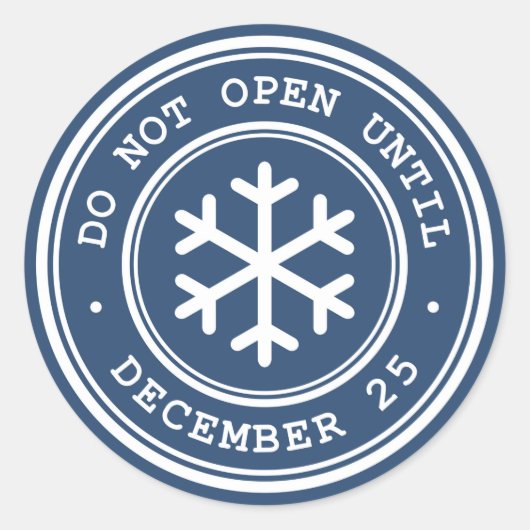 Niet openen tot Blue Christmas Gift Label (Voorkant)