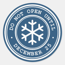 Niet openen tot Blue Christmas Gift Label