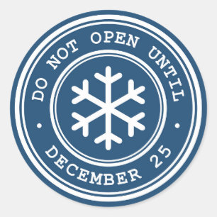 Niet openen tot Blue Christmas Gift Label