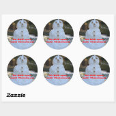 Niet openen tot Christmas Snowman Seashell Pet Ronde Sticker (Vel)