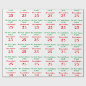 "Niet openen tot dec. 25e" omslagpapier Cadeaupapier (Vlak)