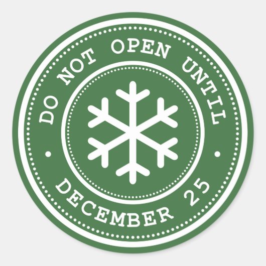 Niet openen tot groen-wit Label (Voorkant)