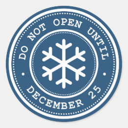 Niet openen tot het blauw-witte Label