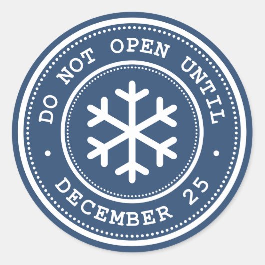 Niet openen tot het blauw-witte Label (Voorkant)