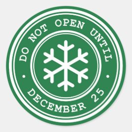 Niet openen tot het groene Label van het kerstcade