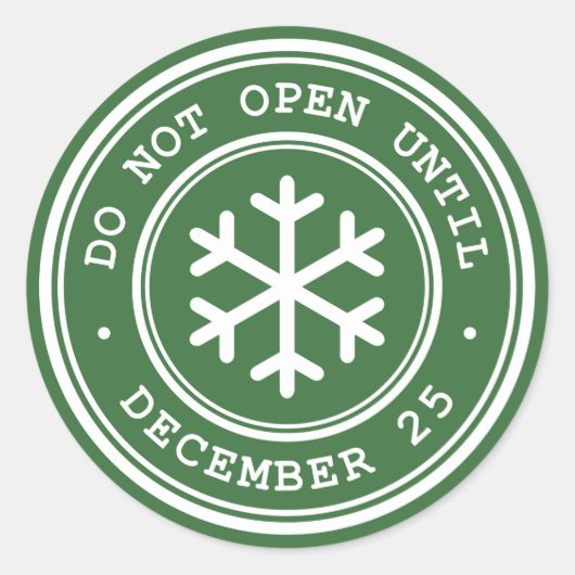 Niet openen tot het groene Label van het kerstcade (Voorkant)