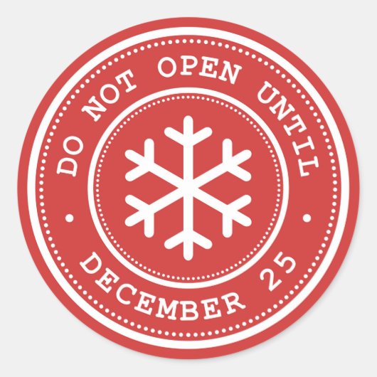 Niet openen tot het Label van het rood-witte gesch (Voorkant)