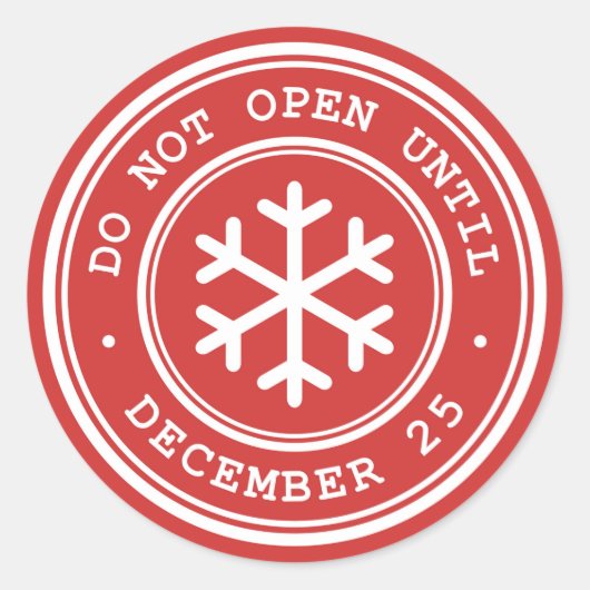 Niet openen tot het rode kerstcadeau Label (Voorkant)