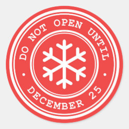 Niet openen tot het rode kerstcadeau Label