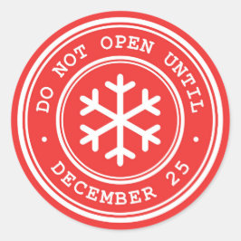 Niet openen tot het rode kerstcadeau Label