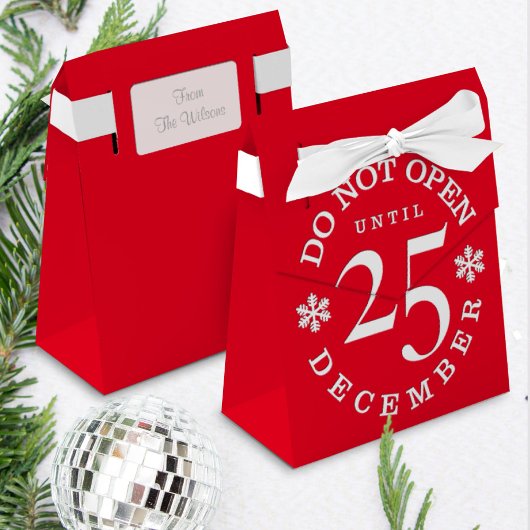Niet openen tot kerst bedankdoosjes