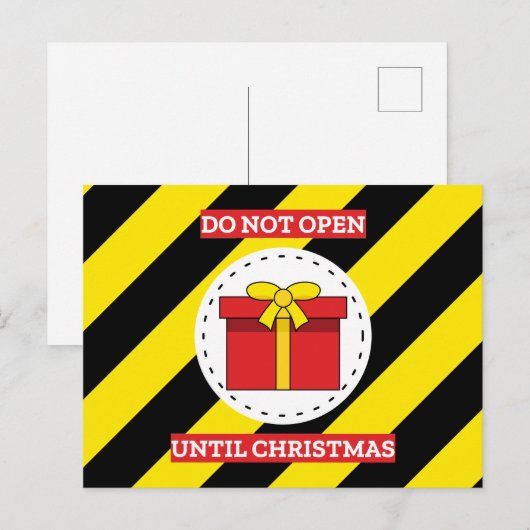 Niet openen tot kerst feestdagenkaart (Voorkant / Achterkant)