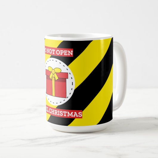 Niet openen tot kerst koffiemok (Voorkant rechts)