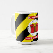 Niet openen tot kerst koffiemok (Voorkant links)