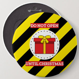 Niet openen tot kerst ronde button 6,0 cm
