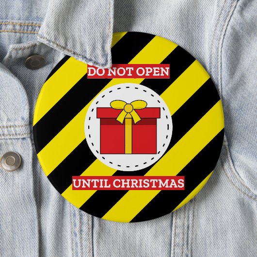 Niet openen tot kerst ronde button 6,0 cm (In situ)