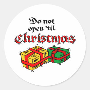 Niet openen tot kerst ronde sticker