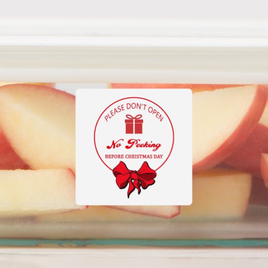 Niet openen tot Kerst sticker (Aangebracht)