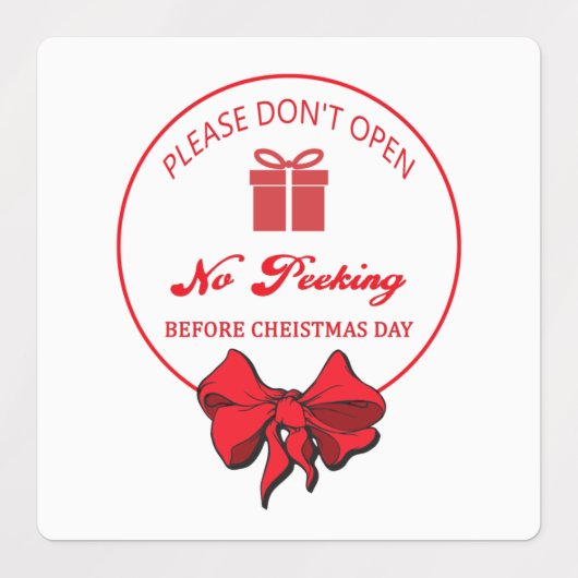 Niet openen tot Kerst sticker (Design 1)