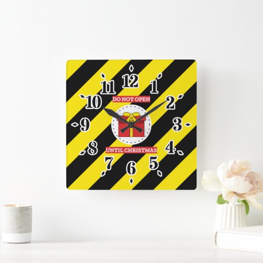 Niet openen tot kerst vierkante klok (Huis)