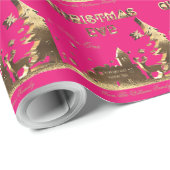 Niet openen tot kerstavond Heldere roze Cadeaupapier (Rol Hoek)