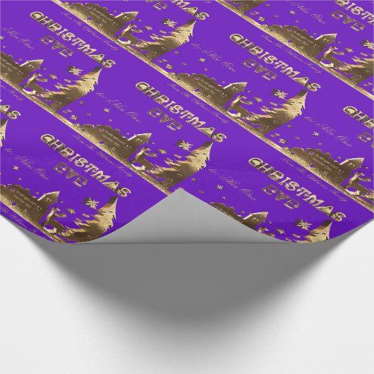 Niet openen tot kerstavond Paars Cadeaupapier (Hoek)