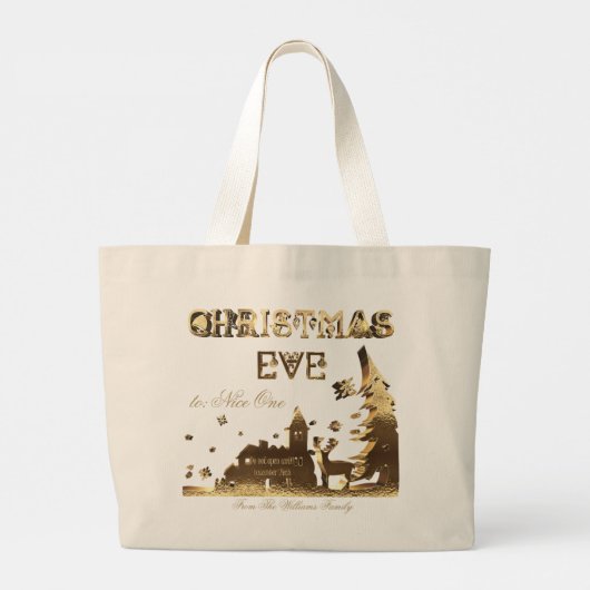 Niet openen tot kerstcadeautas grote tote bag (Achterkant)