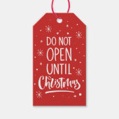Niet openen tot kerstfeestdag cadeaulabel (Voorkant)