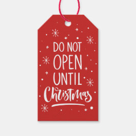 Niet openen tot kerstfeestdag cadeaulabel