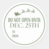 Niet Openen tot Kerstman Kerstmis Ronde Sticker (Voorkant)