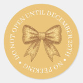 Niet Openen tot Kerstmis Goud Ronde Sticker (Voorkant)
