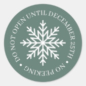 Niet Openen tot Kerstmis Groen Ronde Sticker (Voorkant)