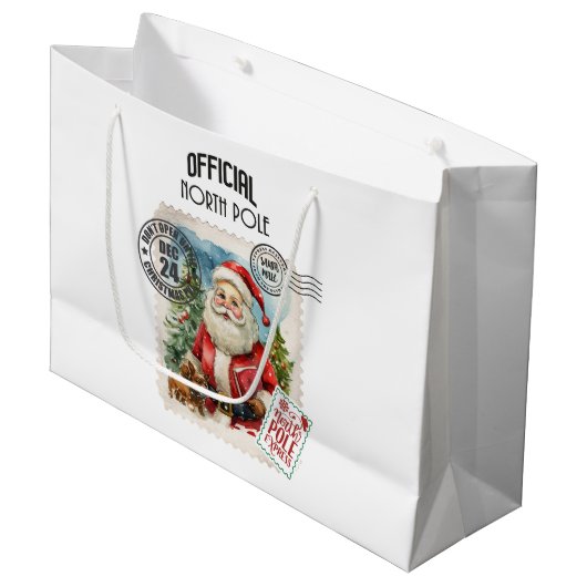 Niet openen tot Kerstmis Grote Gift Bag Groot Cadeauzakje (Voorkant Gekanteld)