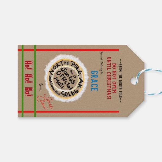 Niet openen tot Kerstmis naam Cadeaulabel (Voorkant (Horizontaal))