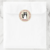 Niet Openen Tot Kerstmis Peekaboo Kitty Kat Ronde Sticker (Tas)