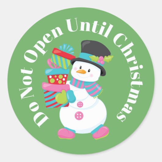 Niet Openen tot Kerstmis Ronde Sticker (Voorkant)