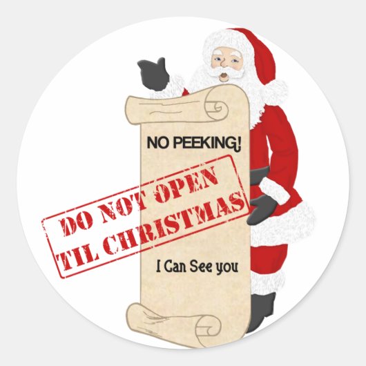 Niet openen tot Kerstmis Ronde Sticker (Voorkant)