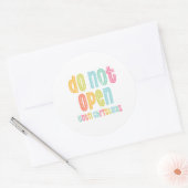 Niet openen tot Kerstmis Ronde Sticker (Envelop)