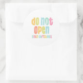 Niet openen tot Kerstmis Ronde Sticker (Tas)